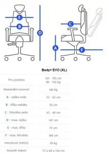 THERAPIA Zdravotná ergonomická stolička Body+ EVO (XL)