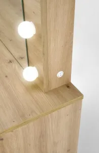 HALMAR Toaletný stolík HOLLYWOOD Dub artisan