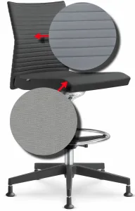 LD SEATING Konferenčná stolička ELEMENT 445, šedá Style/ Style Strip