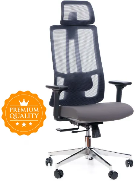 SEGO Ergonomická kancelárska stolička STRETCH SIVÁ ANTRACIT, sedenie 8+ hodín denne