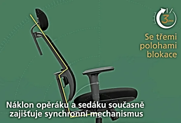 OFFICE PRO kancelárska stolička CANTO black, s opierkou hlavy