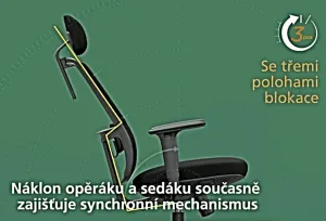 OFFICE PRO kancelárska stolička CANTO black, s opierkou hlavy