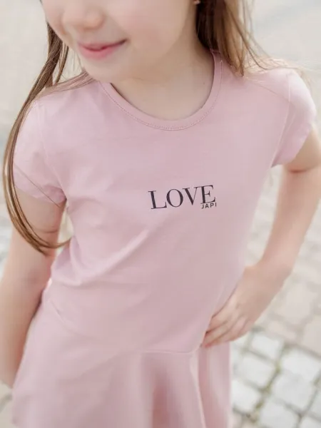 Dievčenské šaty športové LOVE s krátkym rukávom