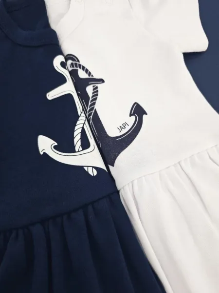 Body šaty pre bábätko NAUTICAL s krátkym rukávom