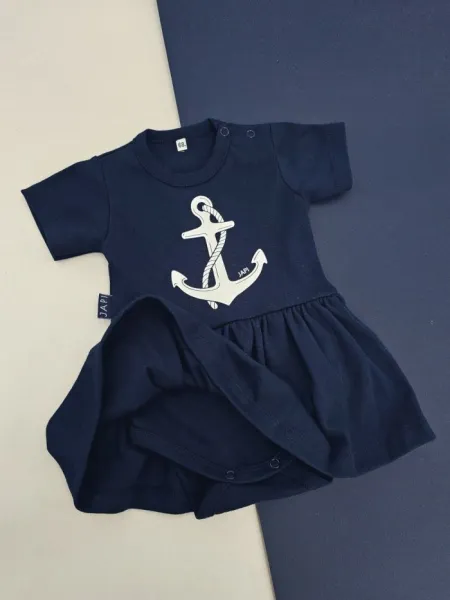 Body šaty pre bábätko NAUTICAL s krátkym rukávom