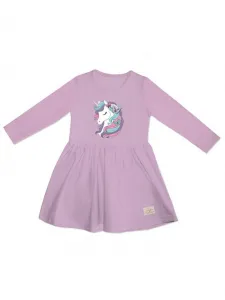 Dievčenské šaty bavlnené UNICORN s dlhým rukávom