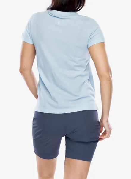 Merino tričko dámske Smartwool Go Far Feel Good Graphic Short Sleeve - winter sky heather
