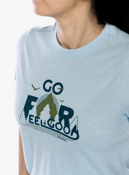 Merino tričko dámske Smartwool Go Far Feel Good Graphic Short Sleeve - winter sky heather