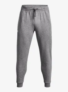 Pánske nohavice Under Armour Rival Fleece Joggers - castlerock light heather/white