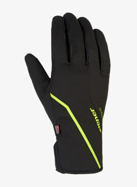Rukavice softshell Ziener Ultimo PR - black/lime