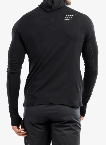 Pánska mikina Compressport 3D Thermo UltraLight Racing Hoodie - black