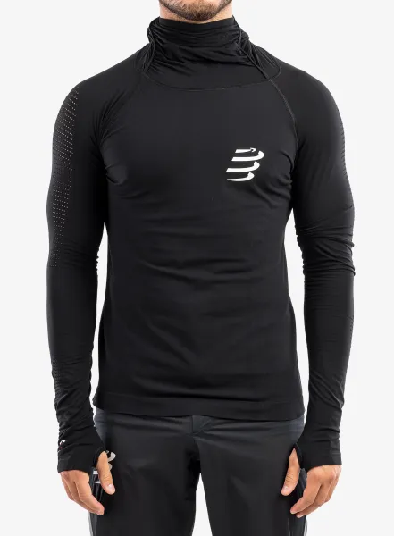 Pánska mikina Compressport 3D Thermo UltraLight Racing Hoodie - black