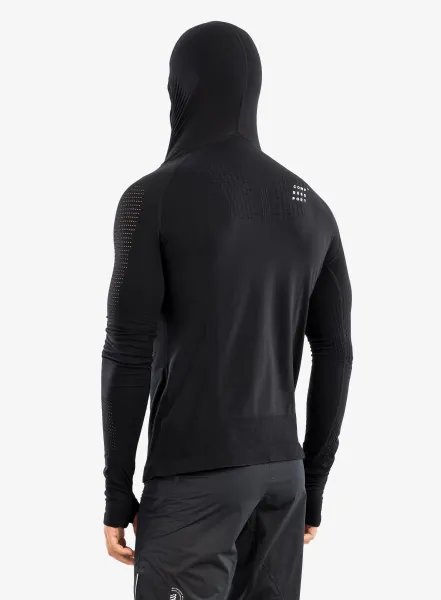 Pánska mikina Compressport 3D Thermo UltraLight Racing Hoodie - black