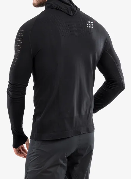 Pánska mikina Compressport 3D Thermo UltraLight Racing Hoodie - black