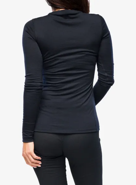 Funkčné tričko dámske Odlo Merino 200 BL Top Crew Neck LS - black