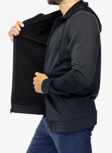 Pánska mikina Under Armour Armour Fleece Full Zip Hoodie - black/black