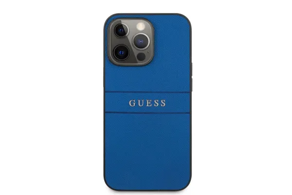 Guess PU Leather Case Saffiano iPhone 13 Pro - Blue