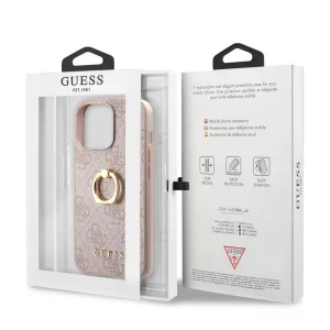 Guess PU Leather 4G Case With Ring Stand For iPhone 13 Mini - Pink