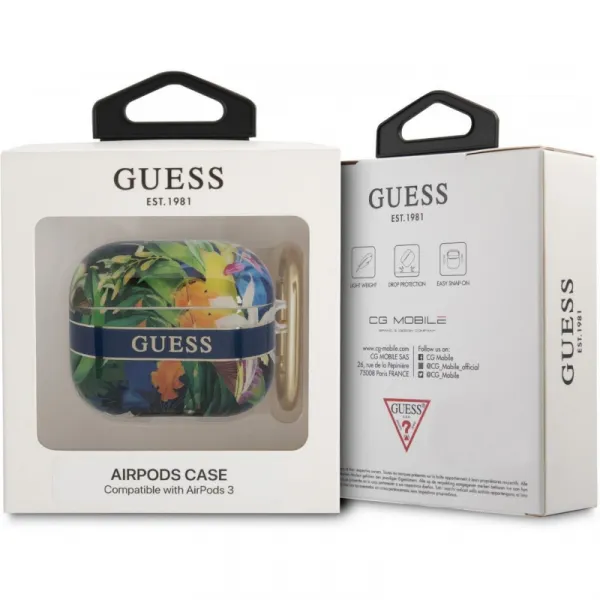 Guess AirPods 3 Cover Blue Flower Strap Collection