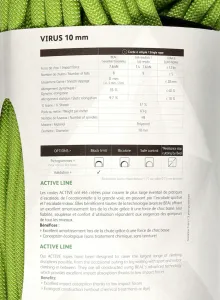 Dynamické lano Beal Virus 10 mm 80 m Standard - solid green
