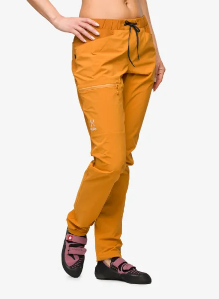 Nohavice na lezenie dámske Haglofs ROC Lite Slim Pant - desert yellow/golden brown