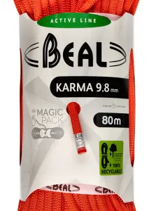 Dynamické lano Beal Karma 9,8 mm 80 m Standard - solid orange