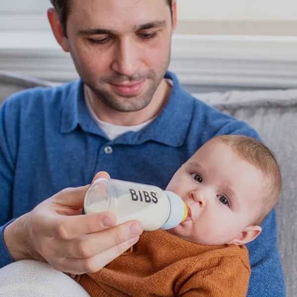 BIBS Fľaša Baby Bottle sklenená 110 ml, Cloud