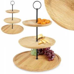 DekorStyle Bambusový servírovací stojan LUUDE 34 cm natural