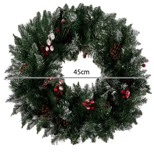 Vianočnýveniecnadveresošiškamiajarabinou45cm
