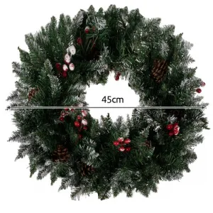 Vianočnýveniecnadveresošiškamiajarabinou45cm