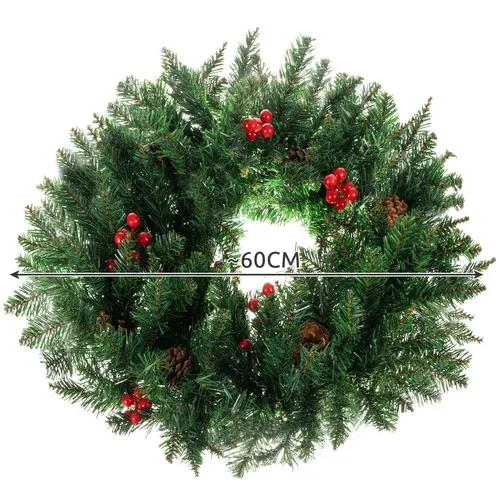 Vianočnýveniecnadveresošiškamiajarabinou60cm