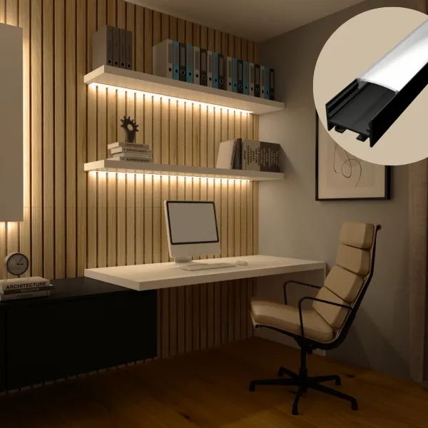 LED lišta povrchová S11 čierna Dĺžka: 2m, Typ krytky: Bez krytky