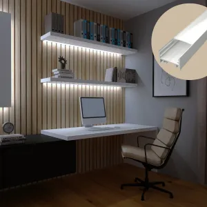 LED lišta povrchová S11 biela Dĺžka: 2m, Typ krytky: Bez krytky