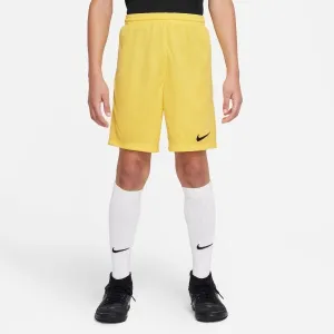 Nike DRI-FIT PARK 3 JR TQO Chlapčenské futbalové šortky, žltá, veľkosť