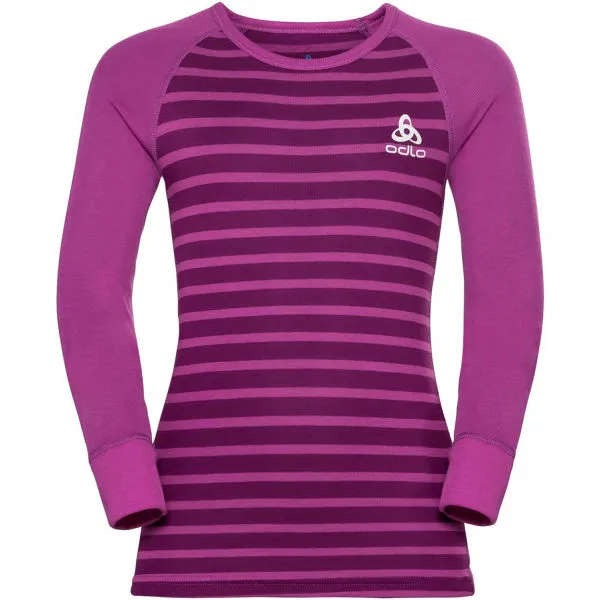Odlo SET ACTIVE WARM KIDS Detský set funkčnej bielizne, vínová, veľkosť