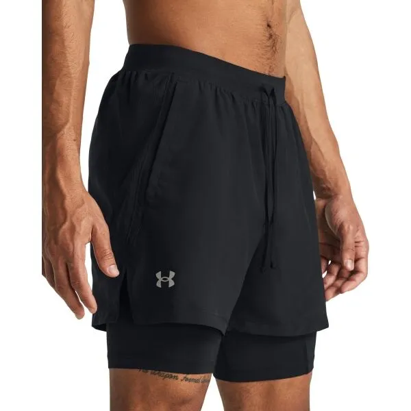Under Armour LAUNCH 5 2-IN-1 Pánske kraťasy, čierna, veľkosť