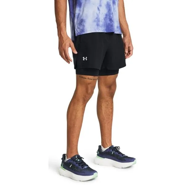 Under Armour LAUNCH 5 2-IN-1 Pánske kraťasy, čierna, veľkosť