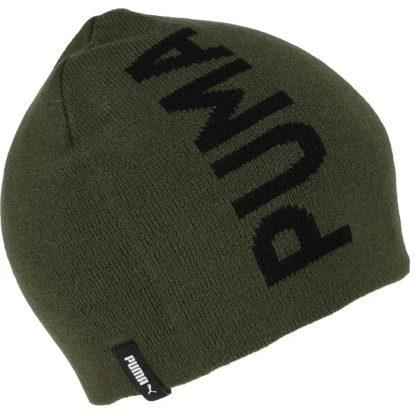 Puma ESS CLASSIC CUFFLESS  BEANIE JR Detská pletená čiapka, khaki, veľkosť