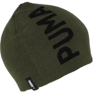 Puma ESS CLASSIC CUFFLESS  BEANIE JR Detská pletená čiapka, khaki, veľkosť
