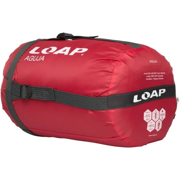 LOAP AGUJA Spací vak, červená, veľkosť 220 cm - ľavy zips