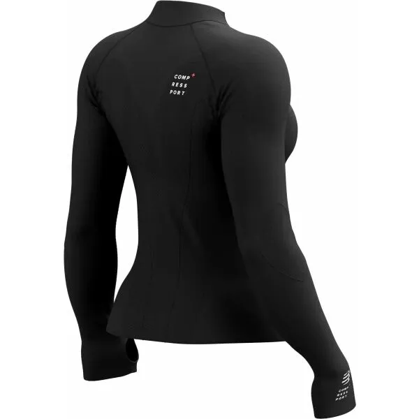 Compressport WINTER TRAIL POSTURAL LS TOP W Dámske bežecké tričko, čierna, veľkosť
