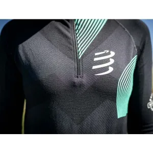 Compressport WINTER TRAIL POSTURAL LS TOP W Dámske bežecké tričko, čierna, veľkosť