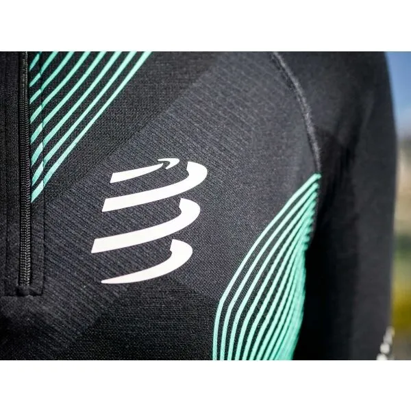 Compressport WINTER TRAIL POSTURAL LS TOP W Dámske bežecké tričko, čierna, veľkosť
