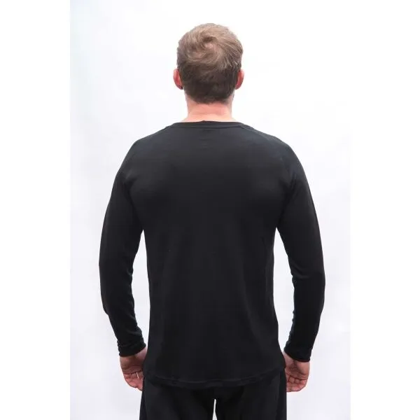 Sensor MERINO BLEND ELEMENTS Pánske tričko s dlhým rukávom, čierna, veľkosť