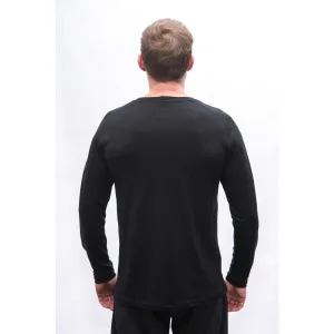 Sensor MERINO BLEND ELEMENTS Pánske tričko s dlhým rukávom, čierna, veľkosť