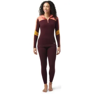 Smartwool W CLASSIC THERMAL MERINO BL CB 1/4 ZB Dámske funkčné tričko, vínová, veľkosť
