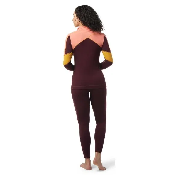 Smartwool W CLASSIC THERMAL MERINO BL CB 1/4 ZB Dámske funkčné tričko, vínová, veľkosť