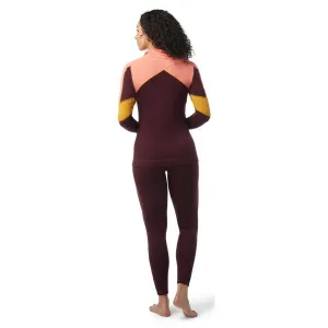 Smartwool W CLASSIC THERMAL MERINO BL CB 1/4 ZB Dámske funkčné tričko, vínová, veľkosť