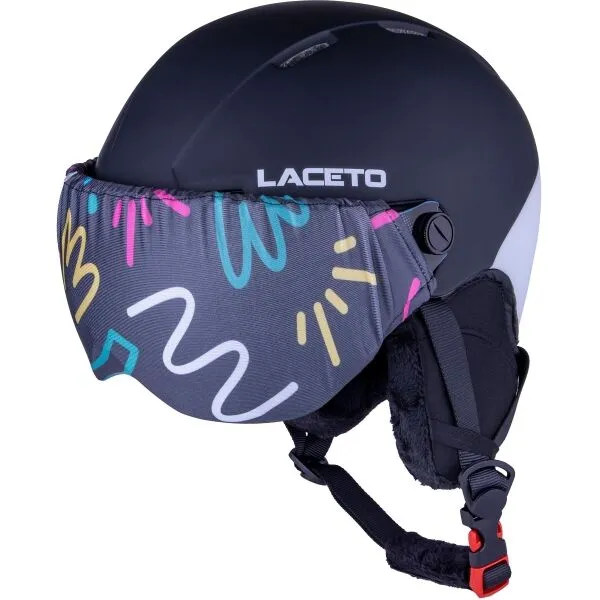 Laceto SKI HELMET VISOR COVER COLOR LINES Textilný kryt zorníka lyžiarskych prilieb, mix, veľkosť