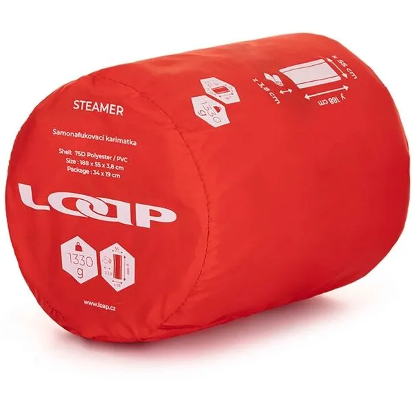 LOAP STEAMER Samonafukovacia karimatka, červená, veľkosť